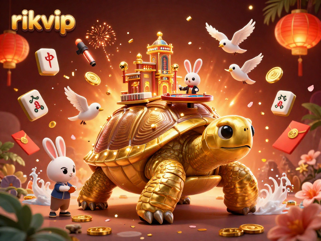 Experience the vibrant action at rikvip with a golden tortoise casino and rabbit dealer.