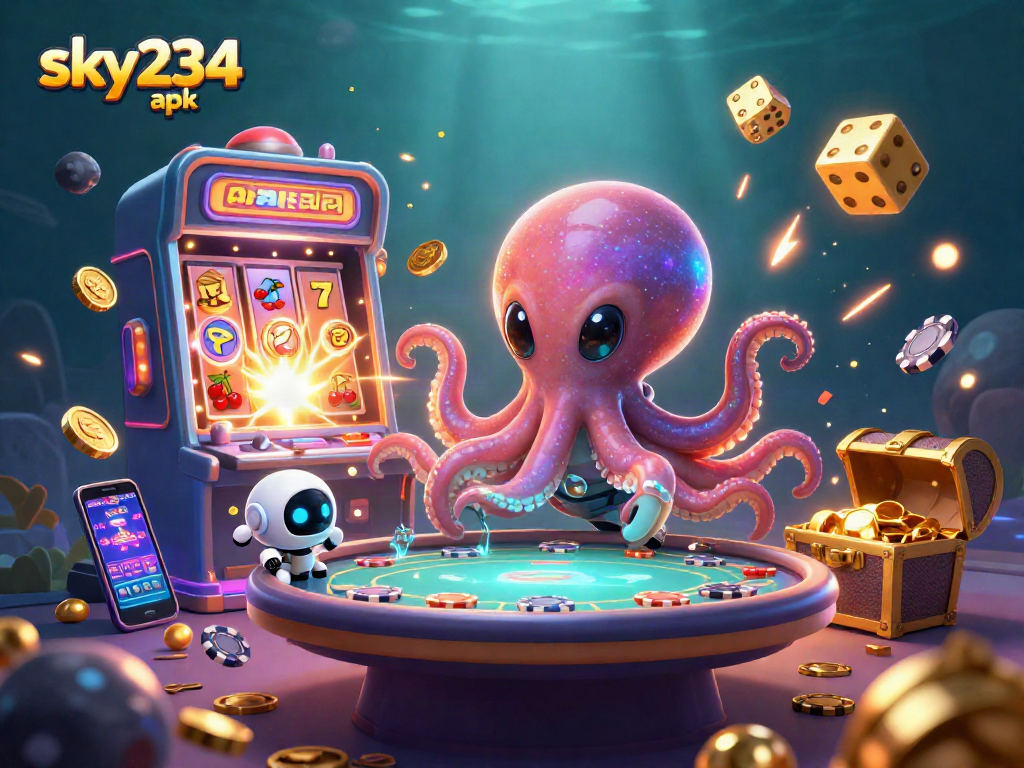 Experience vibrant gameplay with sky234 apk in an exciting alien casino scene