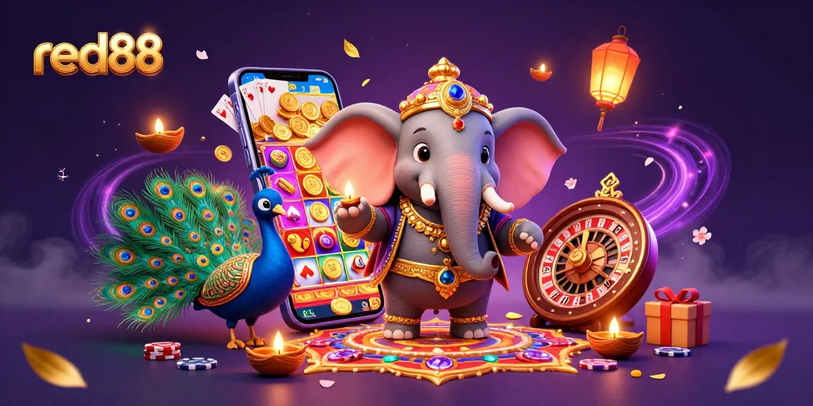 Engage in the excitement of red88 with a vibrant 3D casino-themed illustration featuring unique characters.