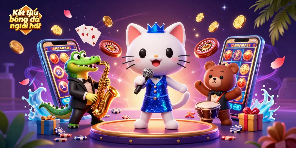 Kết quả bóng đá mới nhất showcases dynamic casino fun with a charming jazz-singer cat, saxophone crocodile, and drumming bear.