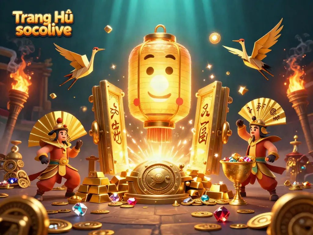 Experience excitement at Trang Chủ socolive as golden symbols and winning treasures fill the scene