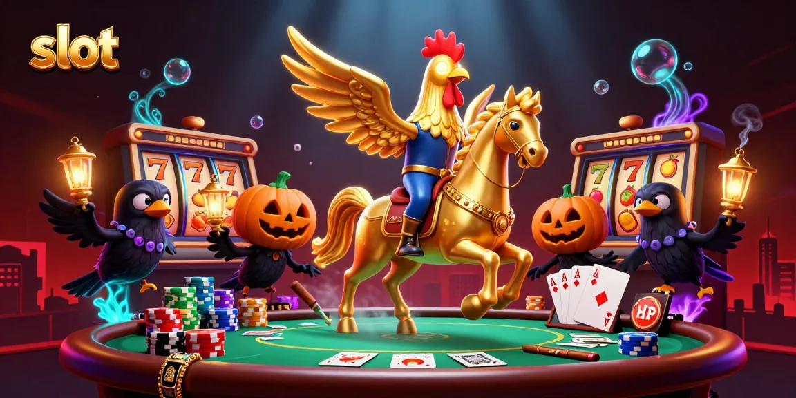 Spin the slot reels with excitement in this vibrant casino scene featuring unique characters.