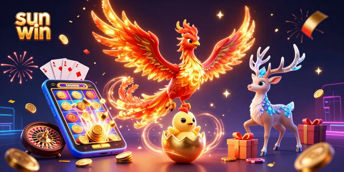 Experience the thrill of winning at sun win with an engaging slot game illustration featuring lucky symbols.
