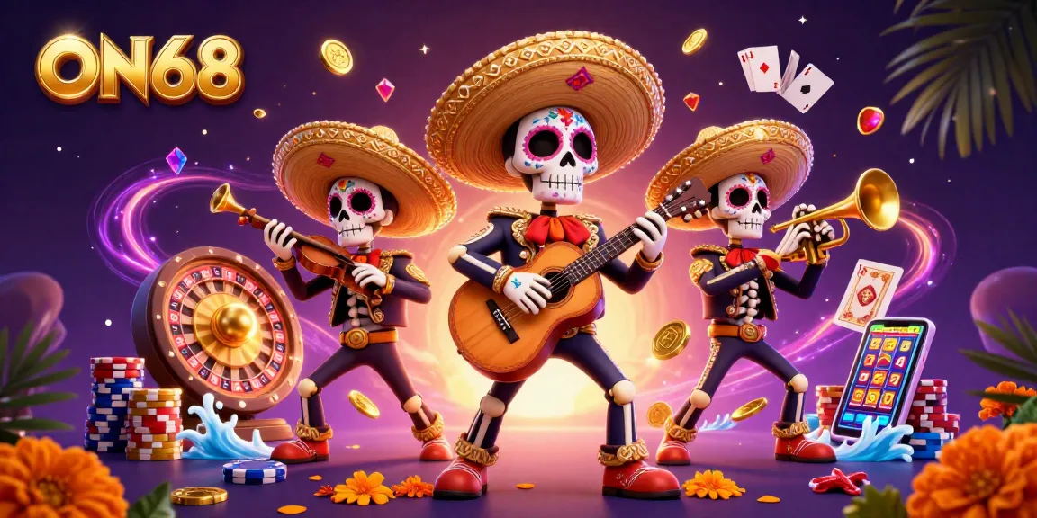 Experience the thrill at ON68 with vibrant mariachis and casino elements in a lively scene.
