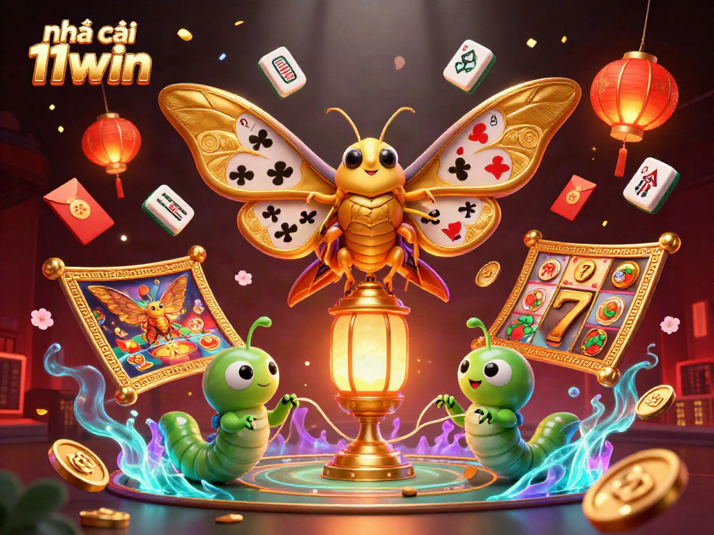 Experience thrilling gaming with nhà cái 11win as golden elements unfold in a vibrant casino scene.