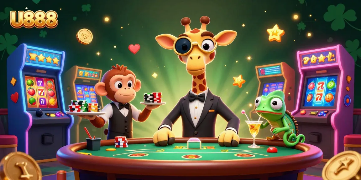 Experience U888's thrilling slot games in a vibrant 3D gaming scene.