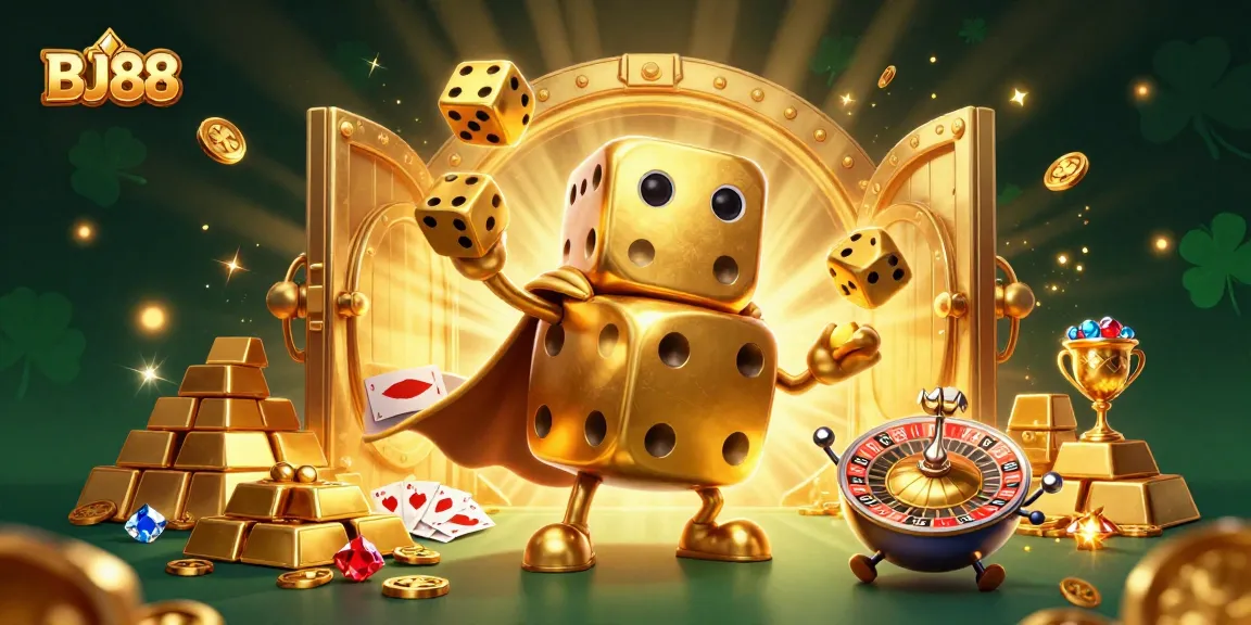 Engage with BJ88's thrilling betting experience, exploring vibrant casino elements and dynamic characters.