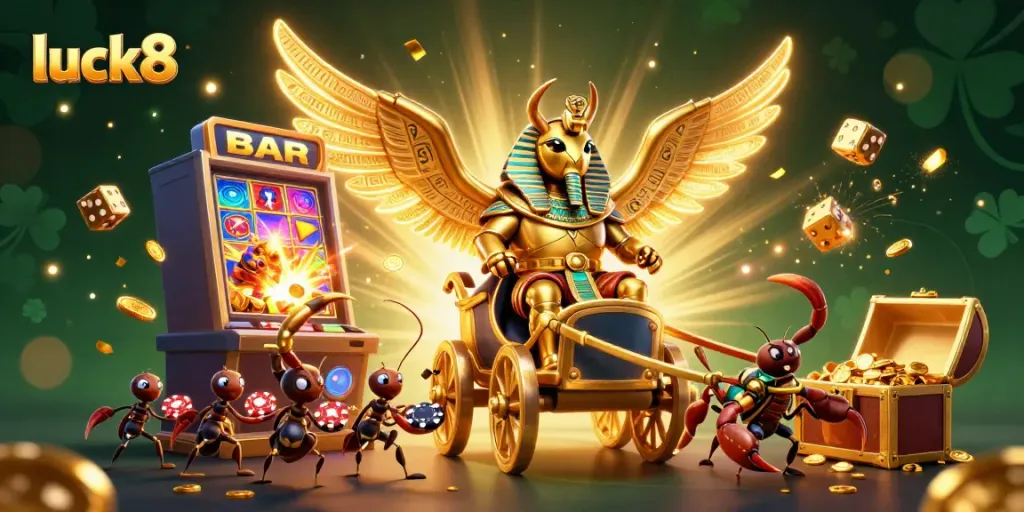 Experience the thrill of luck8 with vibrant jackpot action and dynamic game elements in a dazzling casino scene.