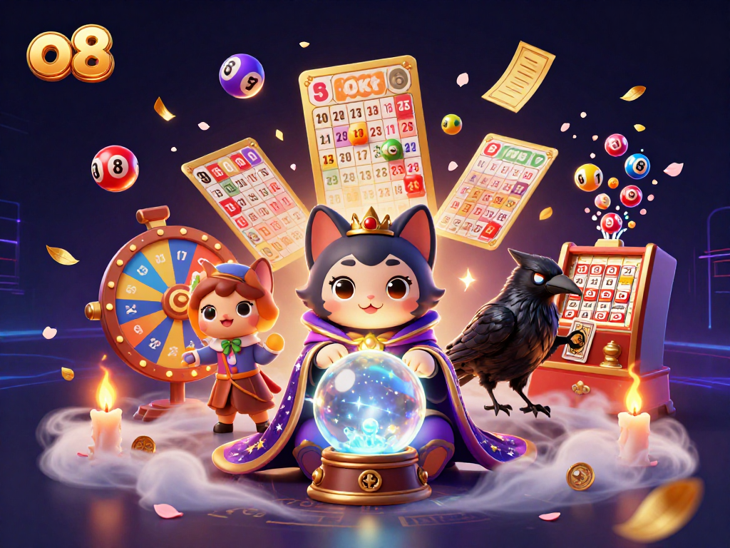 Join the excitement with o8’s vibrant casino scene featuring unique characters, game symbols, and dynamic energy.