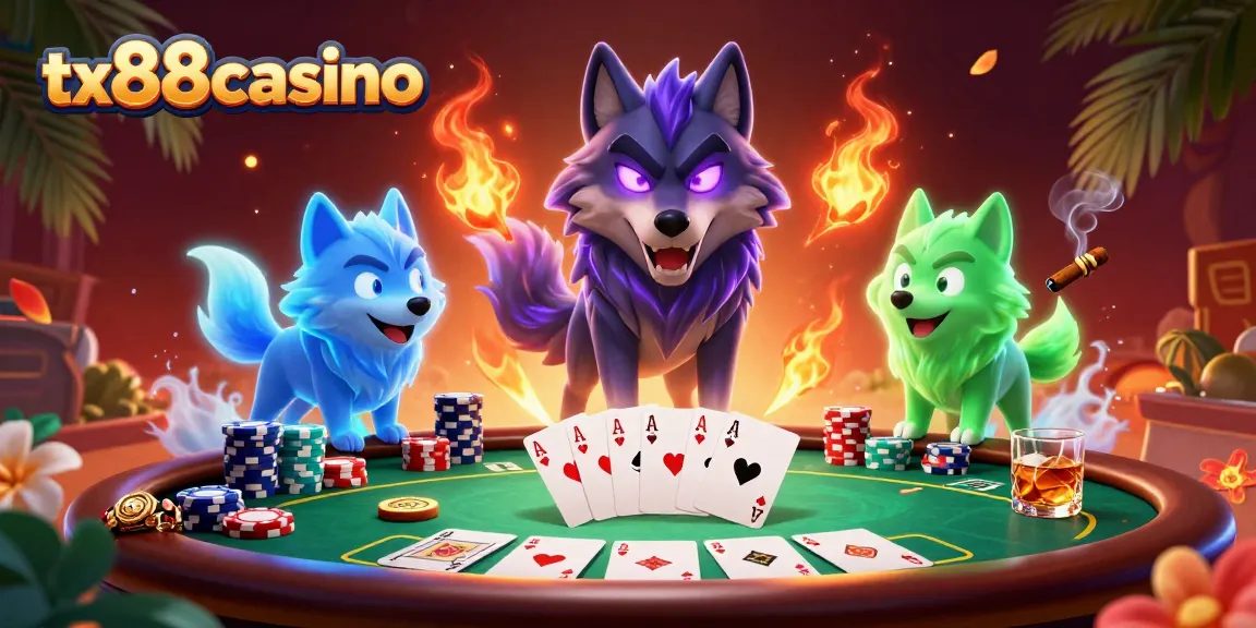 Engage with tx88casino as you win at the poker table amidst a mystical scene.