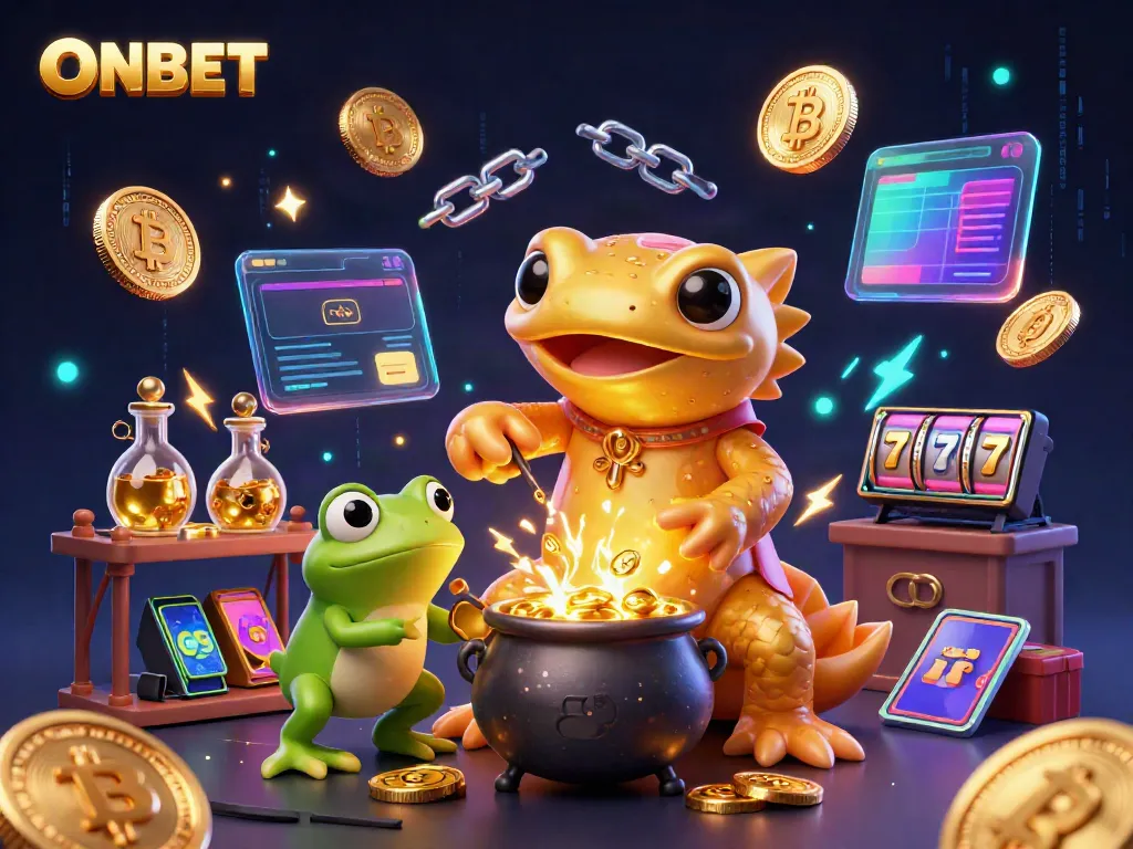 Ignite your gameplay with ONBET's magical gold-and-crypto themed casino adventure.