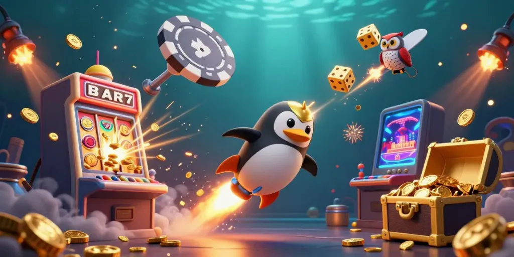 Experience thrilling gameplay at Nhà cái MM88 with a vibrant illustrated scene showcasing the excitement of online casinos.