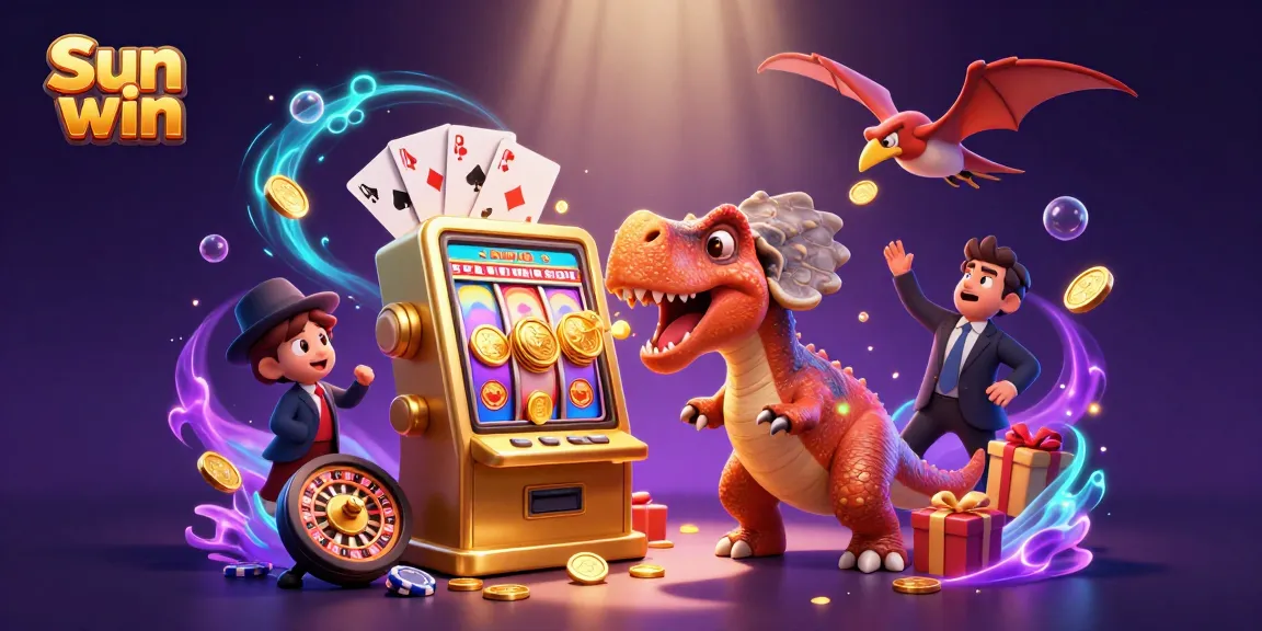 Win big at Sun win with an epic 3D casino adventure capturing jackpot excitement amidst colorful game elements.