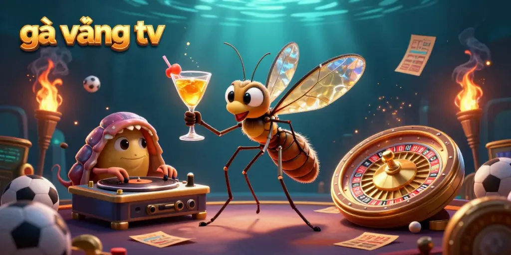 Experience the thrill of gà vàng tv with dynamic sports betting elements in a vibrant casino scene.
