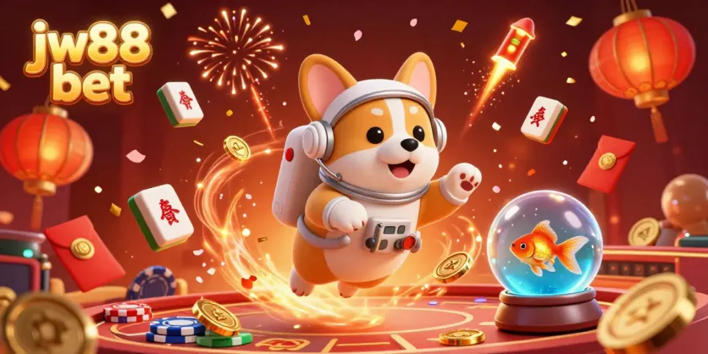 Experience excitement at jw88 bet with a 3D casino scene featuring animated characters in a vibrant gaming environment.
