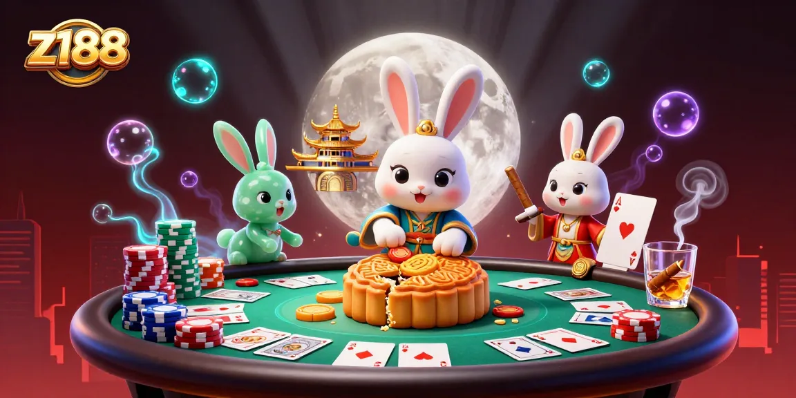 Experience the thrilling z188 casino with exciting poker games and colorful chips in a Lunar setting.