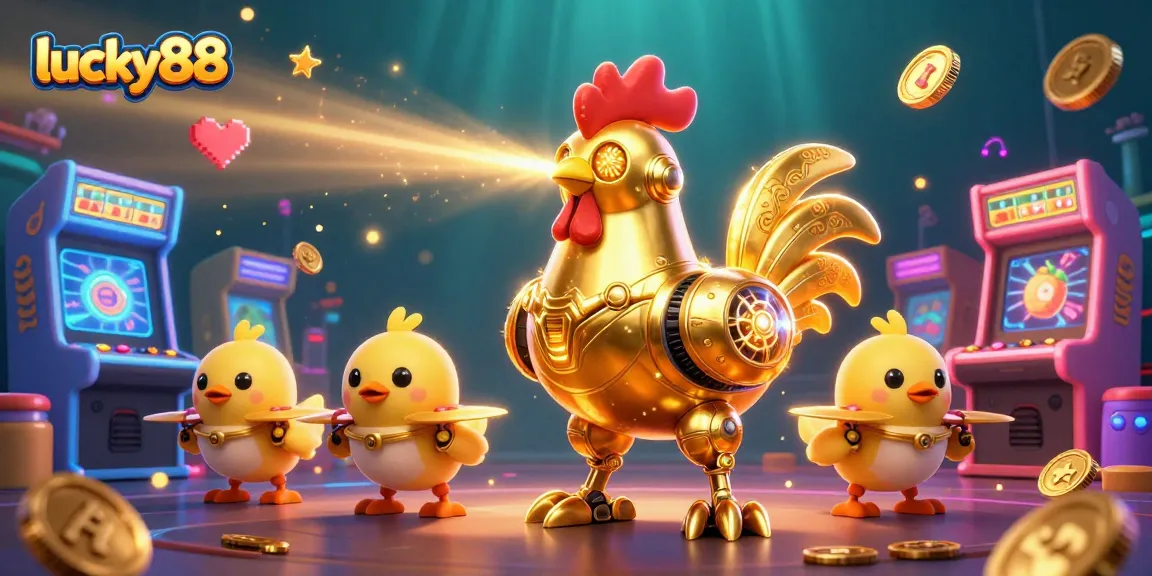 Play exciting slots with lucky88's vibrant casino-themed digital art featuring unique characters.
