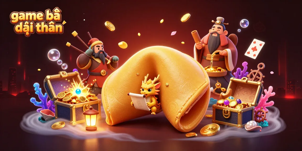 Engage in game bài đổi thưởng with vibrant treasures and heroic characters in this immersive 3D scene.