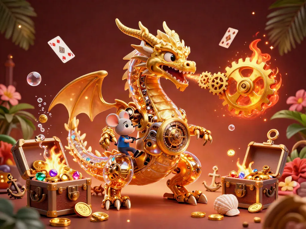 Experience the excitement of 98win with a stunning 3D dragon and vibrant gaming elements.