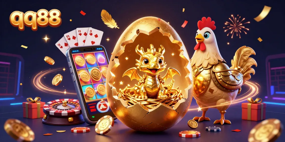 Engage in thrilling gaming adventures with qq88, showcasing a vibrant casino illustration.