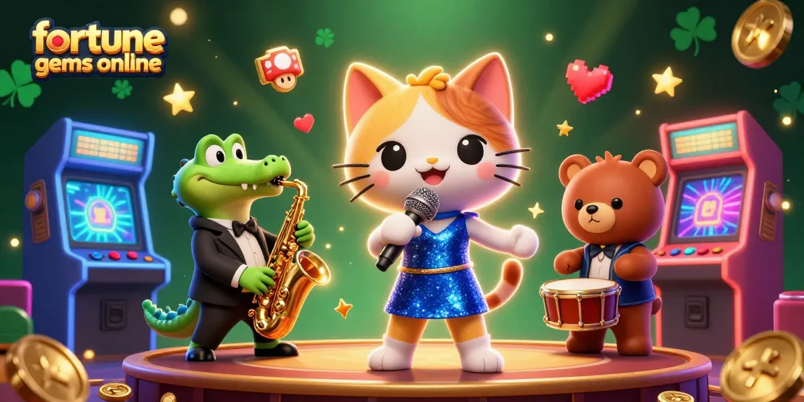Experience thrill with fortune gems online in a vibrant casino scene featuring engaging characters and gaming elements.