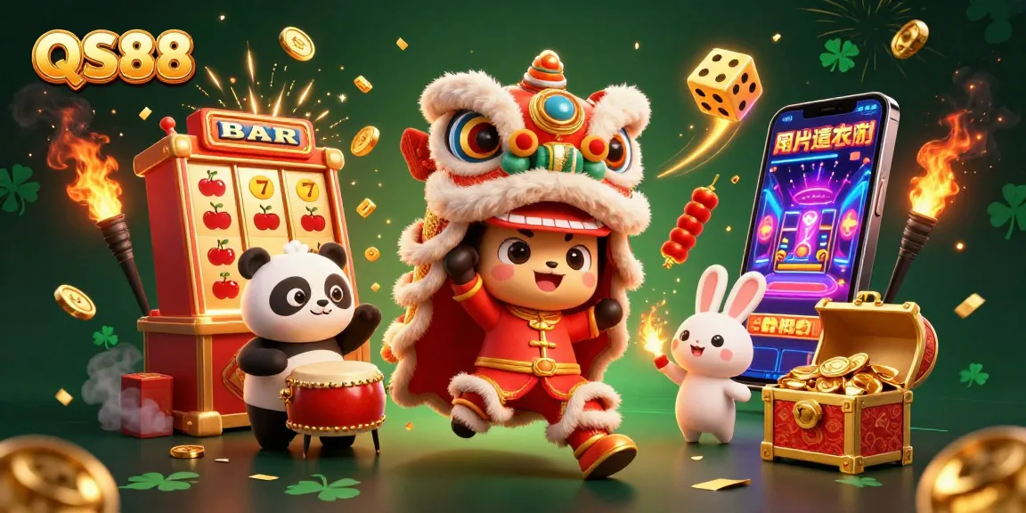 Experience the excitement of QS88's lively games with vibrant characters and dynamic casino elements.