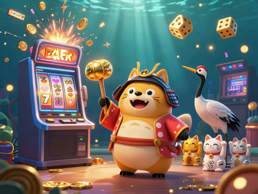 Join UFABET's exciting gaming adventure with vibrant characters and a jackpot scene full of winning potential.
