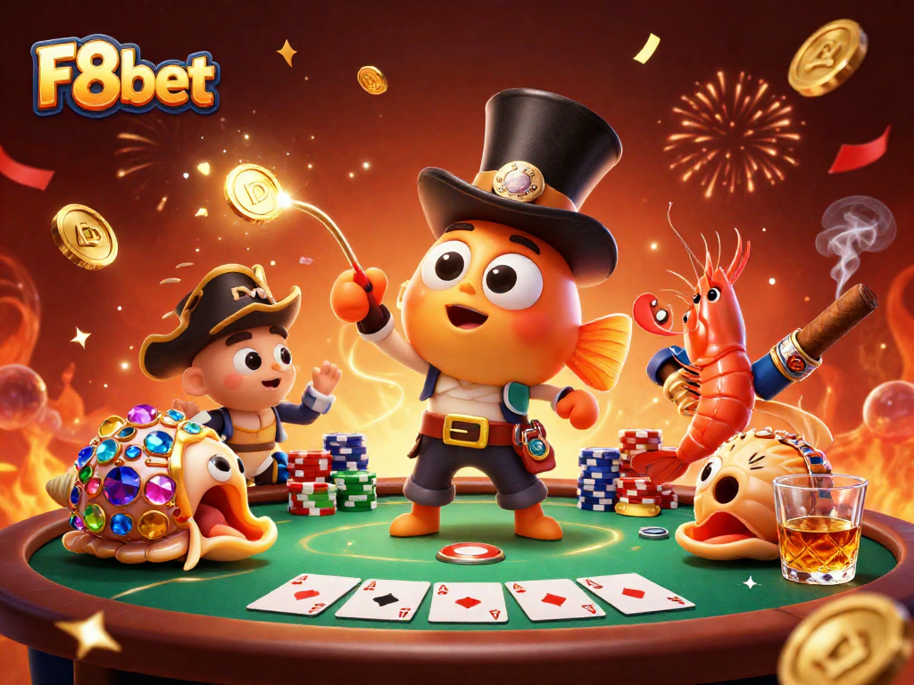 Engage with thrilling poker strategies at F8bet featuring colorful chips and dynamic gameplay elements.