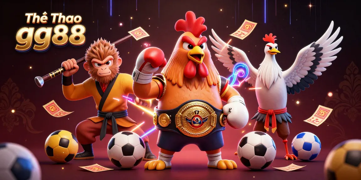 Thể Thao gg88 features dynamic sports betting characters in an immersive 3D digital scene.
