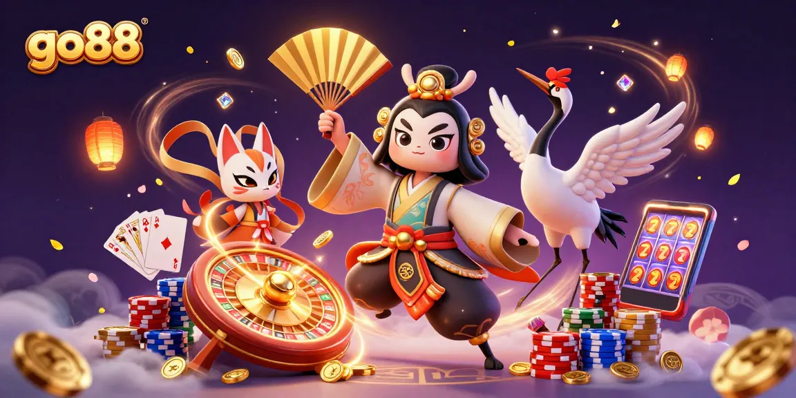Experience the excitement of go88 with dynamic casino-themed characters and elements.