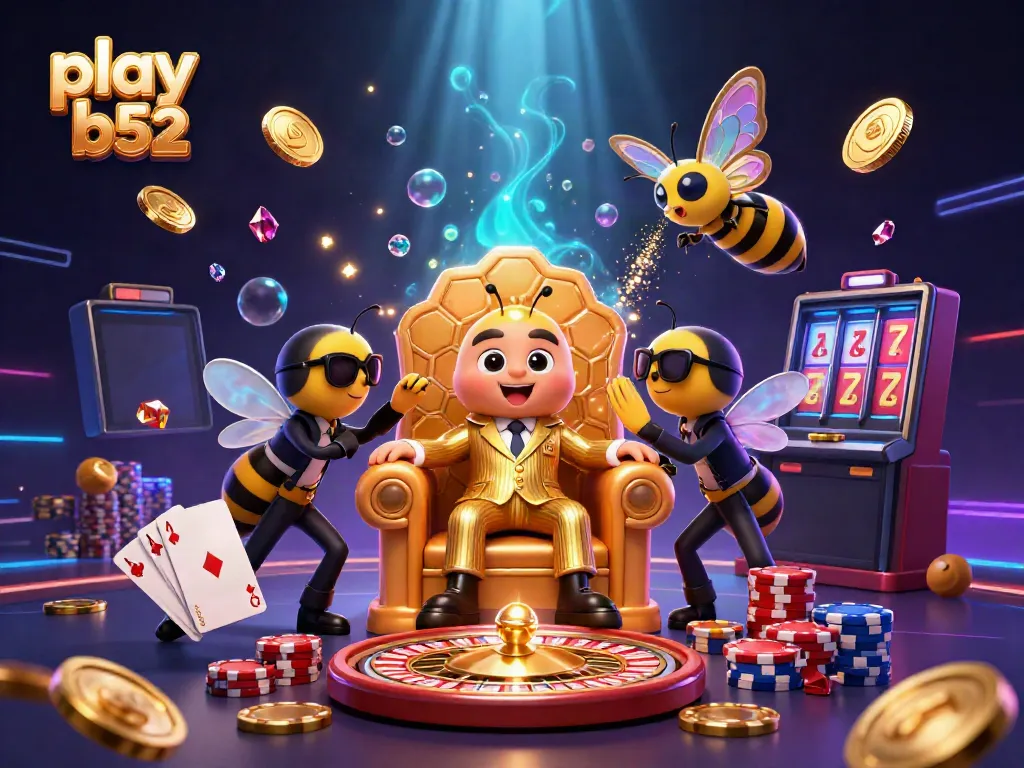 Join the excitement and play b52 with the bumblebee mob boss in this vibrant casino scene.