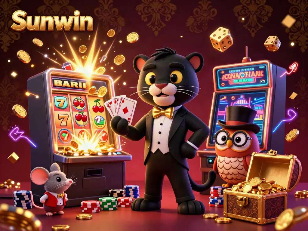 Experience casino excitement with Sunwin as stylish characters engage in gaming magic and jackpots.