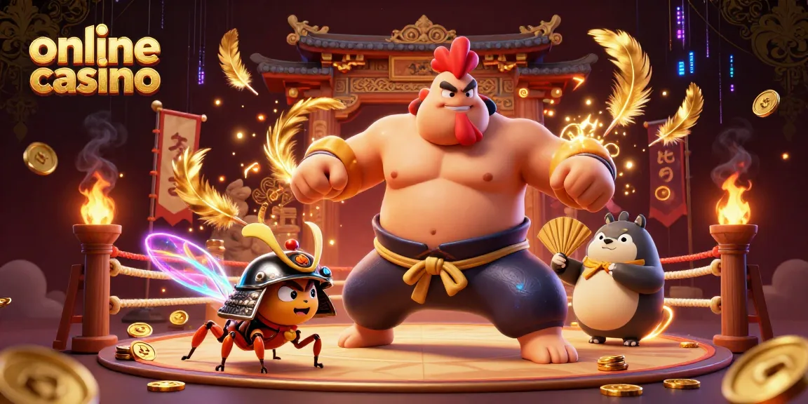 Engage in vibrant online casino action with heroic characters in a dynamic 3D scene.