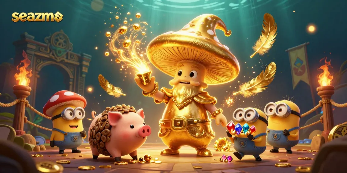 Experience the excitement of seazmo gaming with golden magic and treasures in a vibrant casino world.