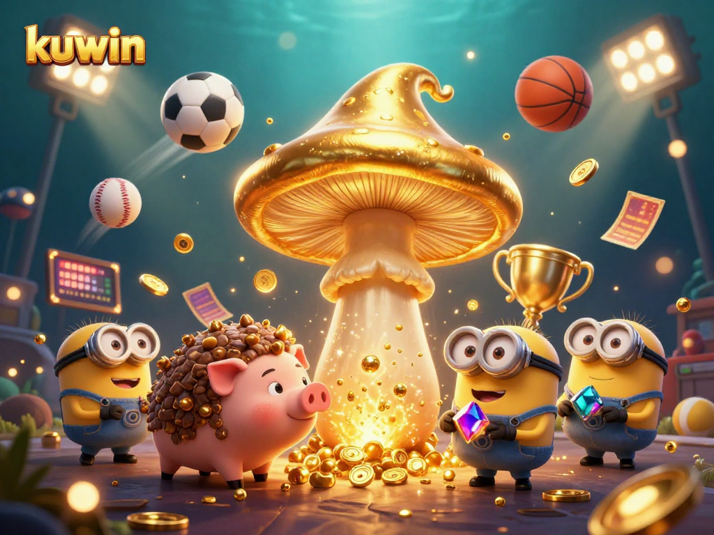 Kuwin's golden wizard with treasure-hunting pig leads a mystical sports betting adventure.