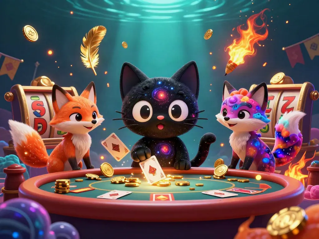 Play exciting games at Luck8 where a cosmic cat wins with captivating gambling charm.