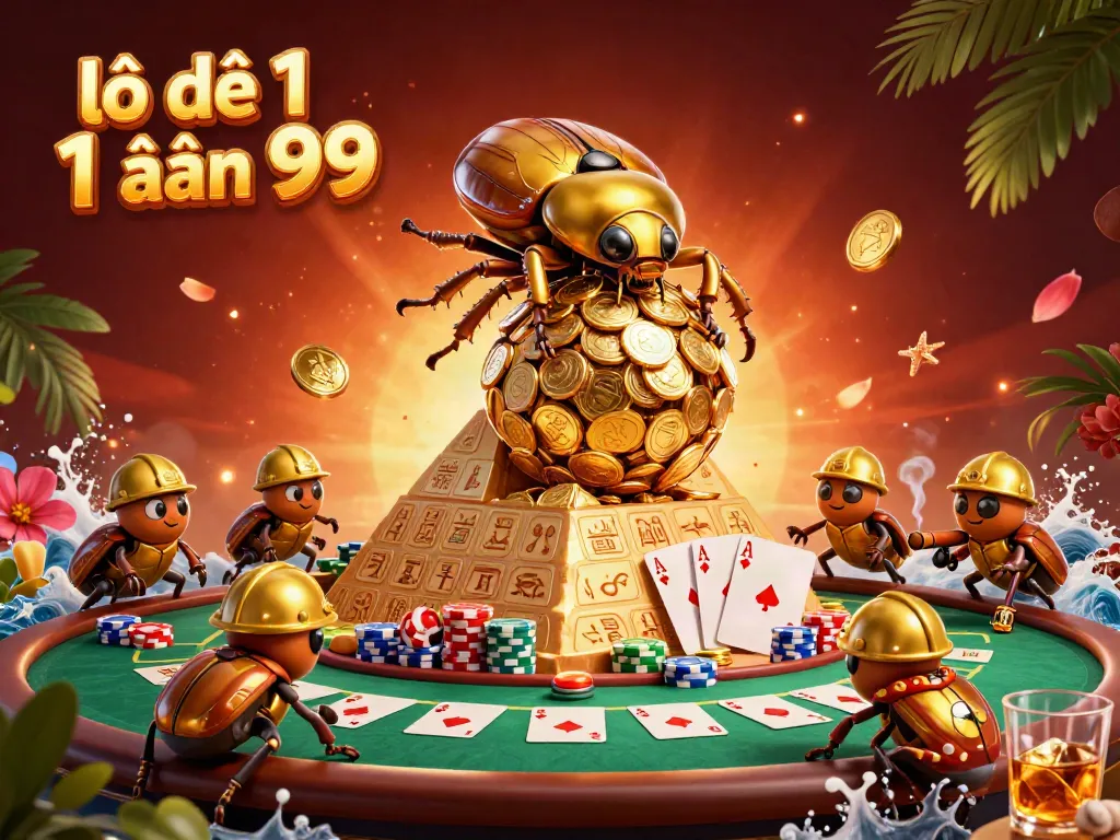 Experience the thrill of lô đề 1 ăn 99 with dynamic casino elements and rich illustrations.
