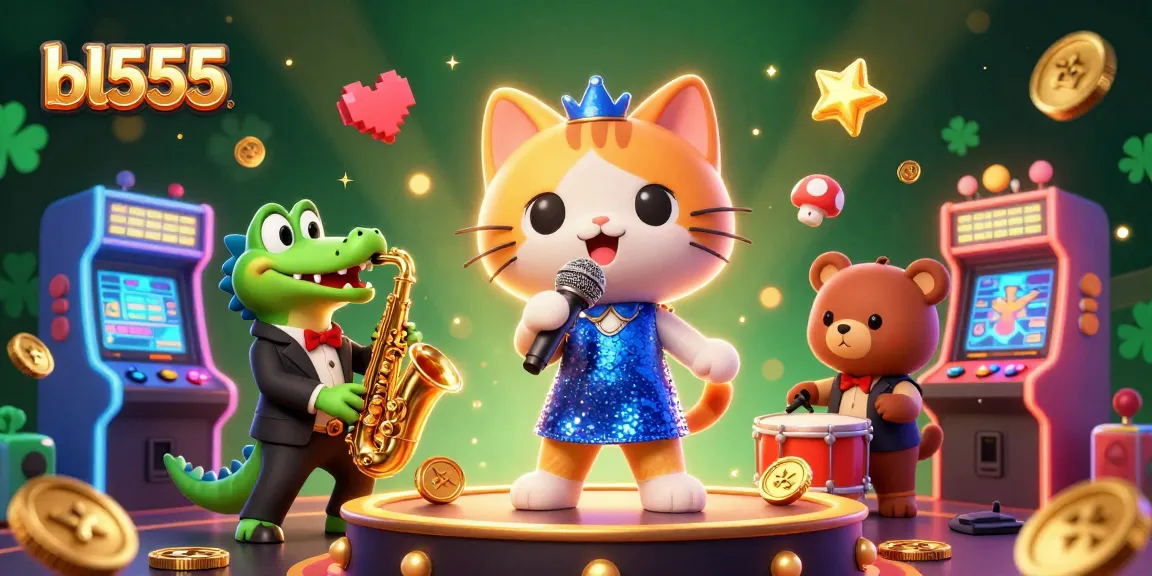 Experience thrilling games at bl555 with vibrant casino characters and arcade excitement!