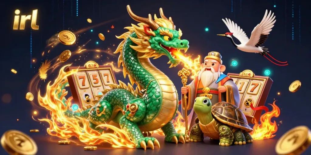 Engage with trusted credit card casinos at irl, featuring vibrant 3D characters and slot elements.