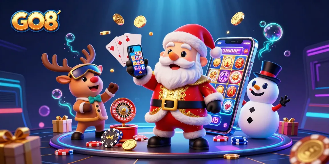 Engage with the excitement of GO8 casino adventures featuring Santa and his playful companions.