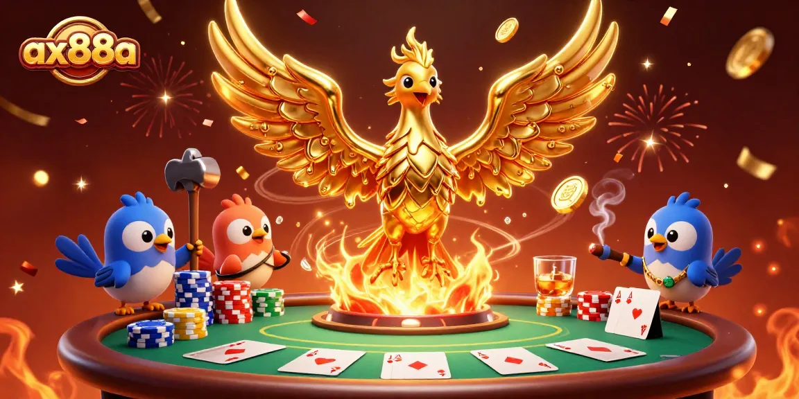 Experience the thrilling gameplay at ax88a with molten golden phoenix and poker elements.