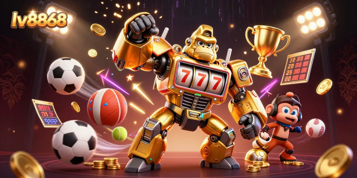 Experience thrilling excitement with lv8868's golden gorilla mech smashing through the sports betting world.