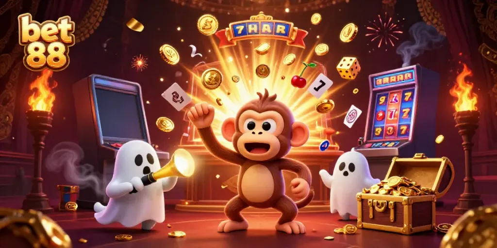 Watch the bet 88 magic unfold with a playful poltergeist and a curious puppy tracking golden treasures.
