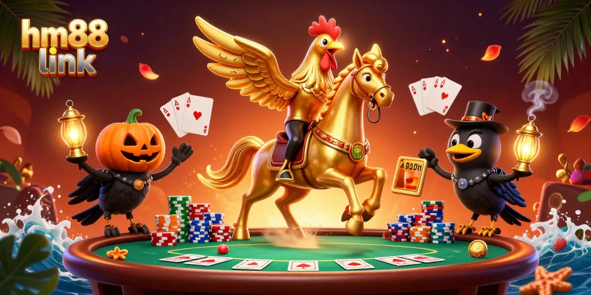 Engage in immersive gaming with hm88 link at a vibrant midnight casino scene.