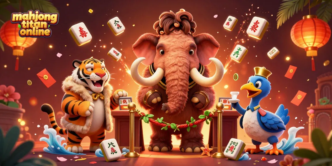 Experience the excitement of mahjong titan online in a vibrant casino scene featuring unique characters.