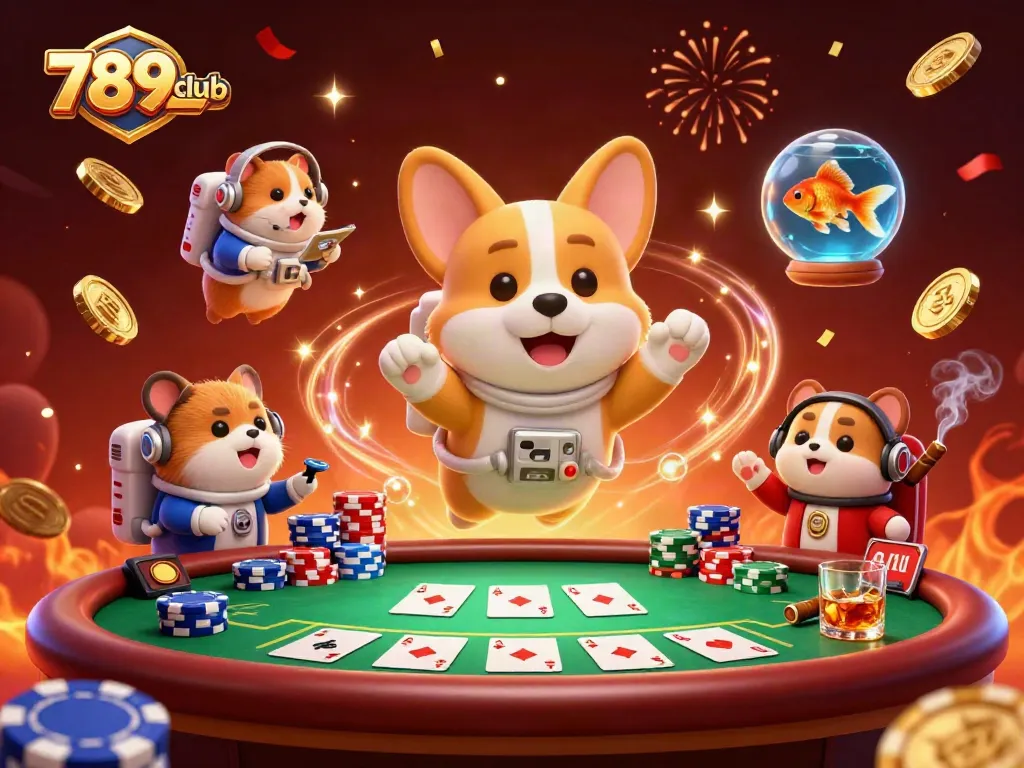 Join the excitement at 789club with a playful astronaut corgi enjoying a zero-gravity casino!