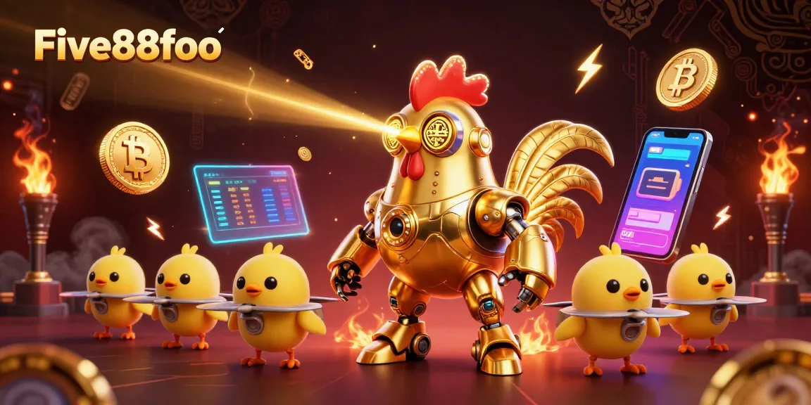 Engage with Five88foo's vibrant casino experience filled with 3D animated characters and crypto elements.