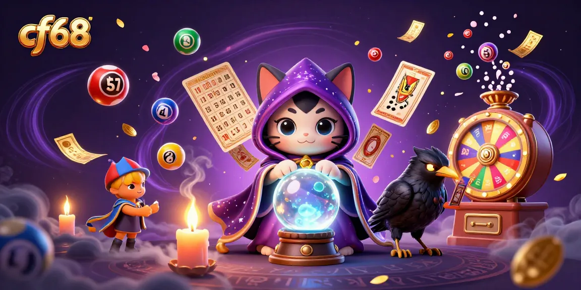 Engaging with cf68 through vibrant casino elements, cats, and mystical imagery