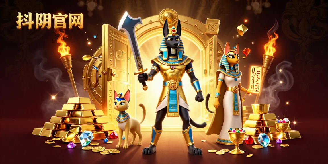 Engage with 抖阴官网 as Anubis and Bastet explore the vibrant world of online gambling riches.